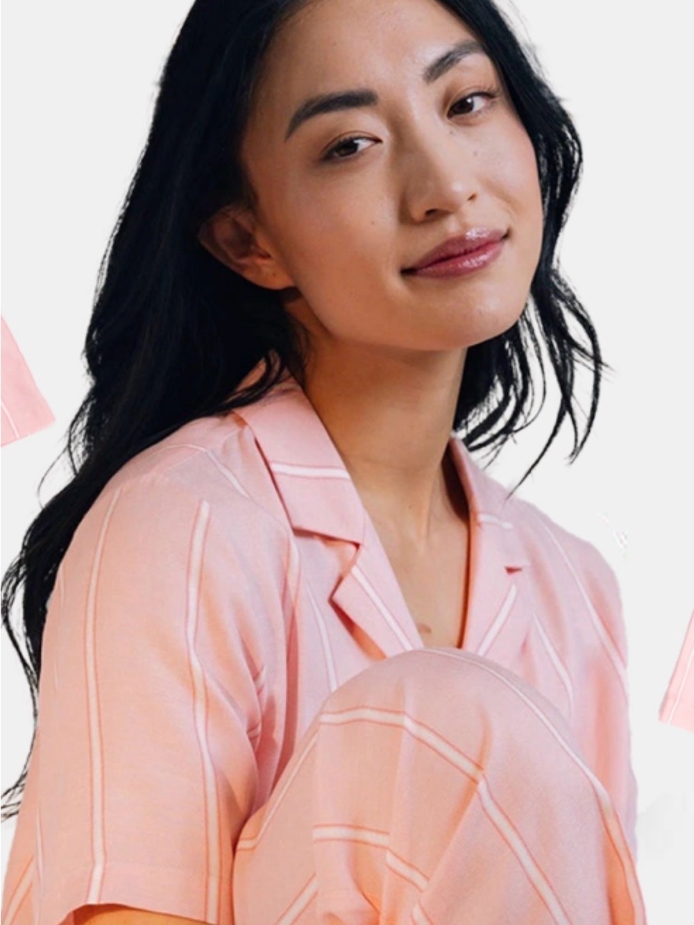 Soft Pink Striped Short-Sleeve Pajama Set